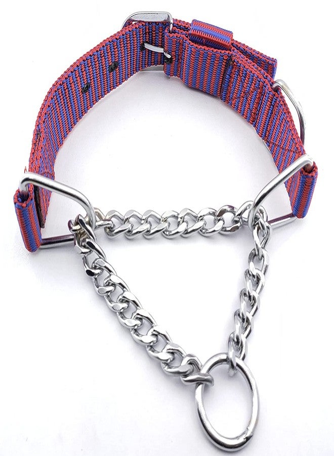 Pups&Pets طوق كلاب من Pups&Pets، متين وثقيل الوزن وقابل للتعديل، مصنوع من النايلون، نصف سلسلة ونصف طوق من الفولاذ المقاوم للصدأ، مقاس 1.55 بوصة، مقاس كبير جدًا (متعدد الألوان) للكلاب العملاقة والكبيرة. - Image 1